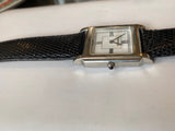 Tiffany square face watch with black strap