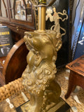 PAIR OF GOLDEN LION TABLE LAMPS