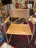 pair of MCM chrome and leather cantilever chairs