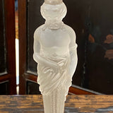 frosted glass figural candle sticks