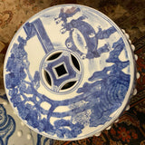 Pair of Asian blue and white garden stools