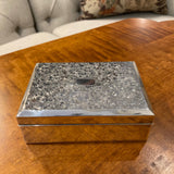 sterling silver over wood dresser/card box