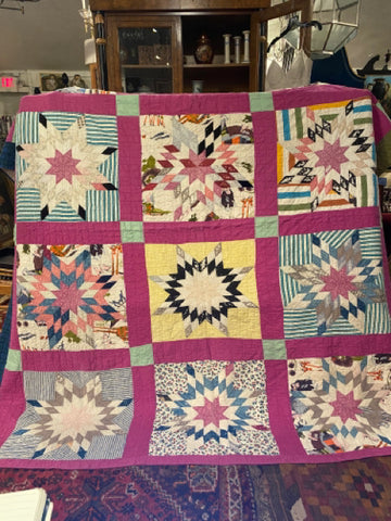 vintage star quilt as is