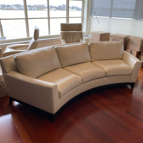 White leather couch by Elite