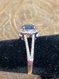 14k diamond saphire ring