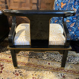 pair of black lacquer low chairs