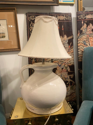 large white ceramic jug lamp