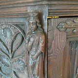 Gothic Style Carved English Elm Cabinet, late 19th cent.