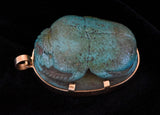 18k huge turquoise scarab ancient Egyptian revival relic