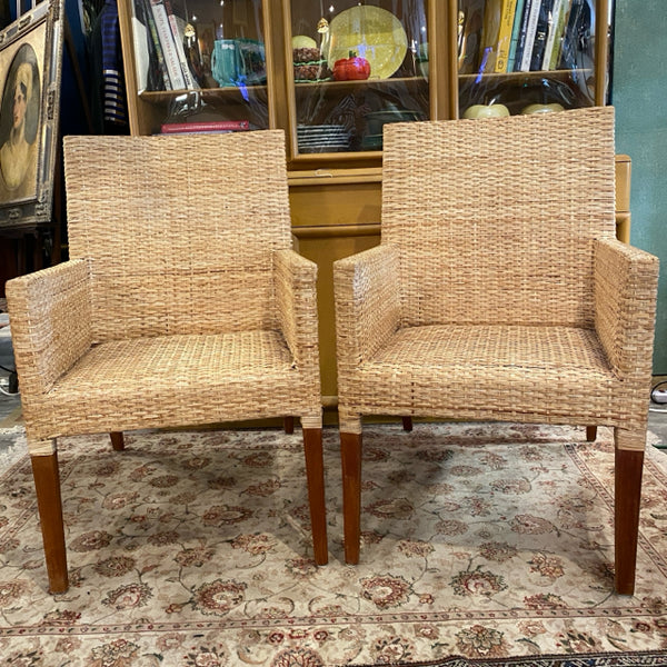 Pair of rattan chairs
