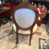 French open arm chair with white upholstery