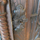 Gothic Style Carved English Elm Cabinet, late 19th cent.