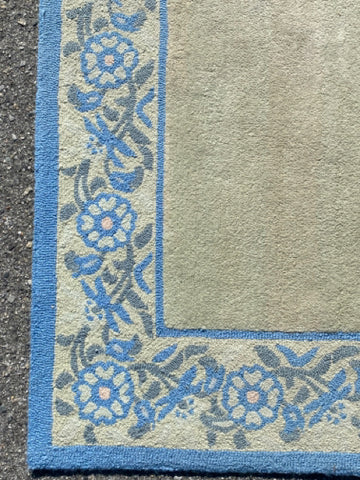 Blue Floral Hand Tufted Rug