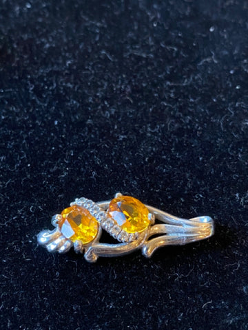 citrine and topaz pendant 10k