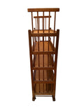 Wood And Burlap Bakers Rack