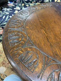 Carved Oval Oak Table with (2) Leaves