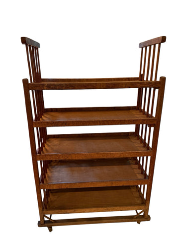 Wood And Burlap Bakers Rack