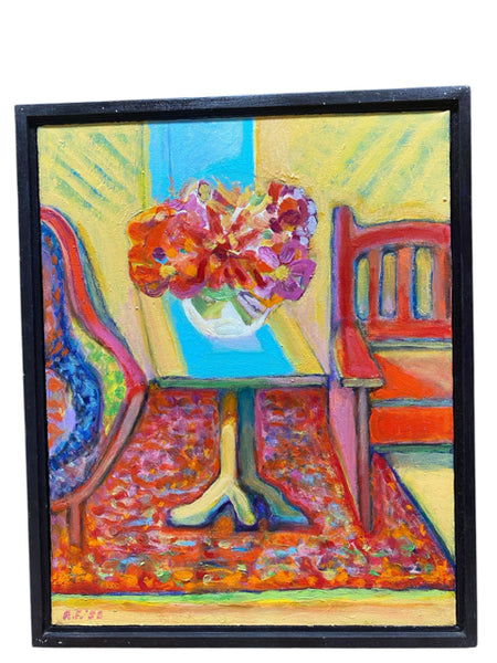 Painting 'Flowers, Interior' by Richard Fraenkel