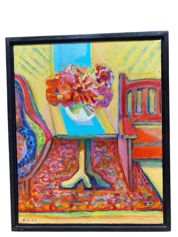 Painting 'Flowers, Interior' by Richard Fraenkel