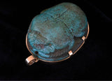 18k huge turquoise scarab ancient Egyptian revival relic