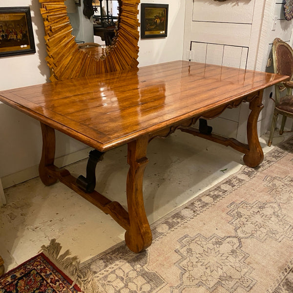 Walnut Refectory Table with Carved Legs