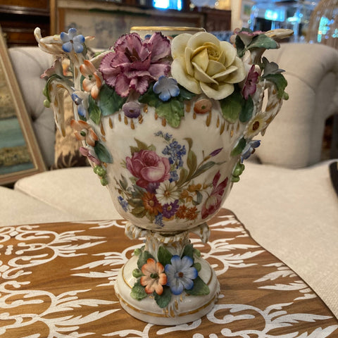 Sitzendorf floral vase as is