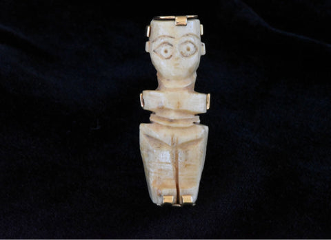 14k Ancient Egyptian Faience Funerary Figurine Pendant