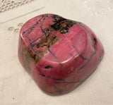 Chinese jasper stone bowl dark pink with black