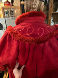 Red shearling coat