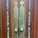 2 door wood armoire with bone inlay