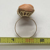 18k Coral Carved Guru Ring (as is)