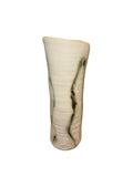 Ceramic White Vase with Green lines