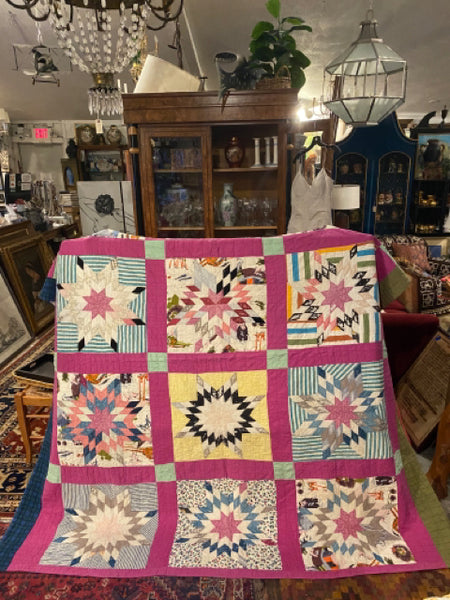 vintage star quilt as is