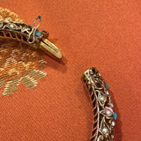 14k Indian Bracelet with Turquoise Stones, as is