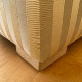 Two tone striped beige upholstered club chair