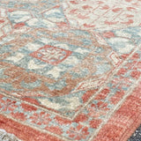 Faryab Blue Red and Cream Persian Rug 9'3" x 12'