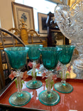 set of 8 Venetian antique appertif glasses