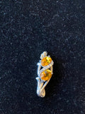 citrine and topaz pendant 10k