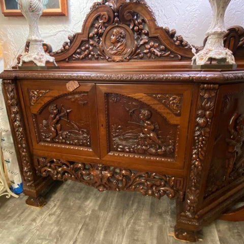 Italian Carved Walnut Sideboard, 19th Century