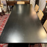 black dining table