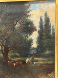 Oil painting with cows signed F. Earl
