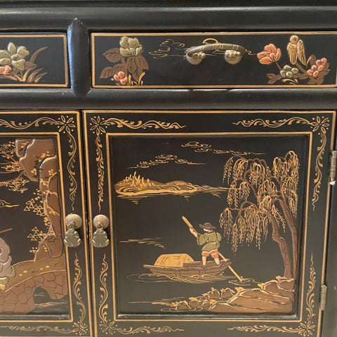 CABINET black hand painted medicine cabinet