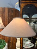 white painted floor lamp with shade