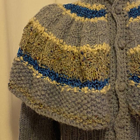 Blue Basia Cardigan Capelet Sweater