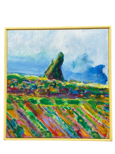 Painting of Flower Fields and Hedgerow by Richard Fraenkel