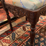 Pair of Ornate Carved chairs with Dragonfly Paper