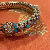 14k Indian Bracelet with Turquoise Stones, as is