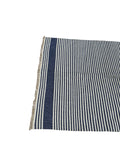 Woven Blue and White Striped Rug