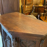 Gothic Style Carved English Elm Cabinet, late 19th cent.