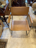 pair of MCM chrome and leather cantilever chairs